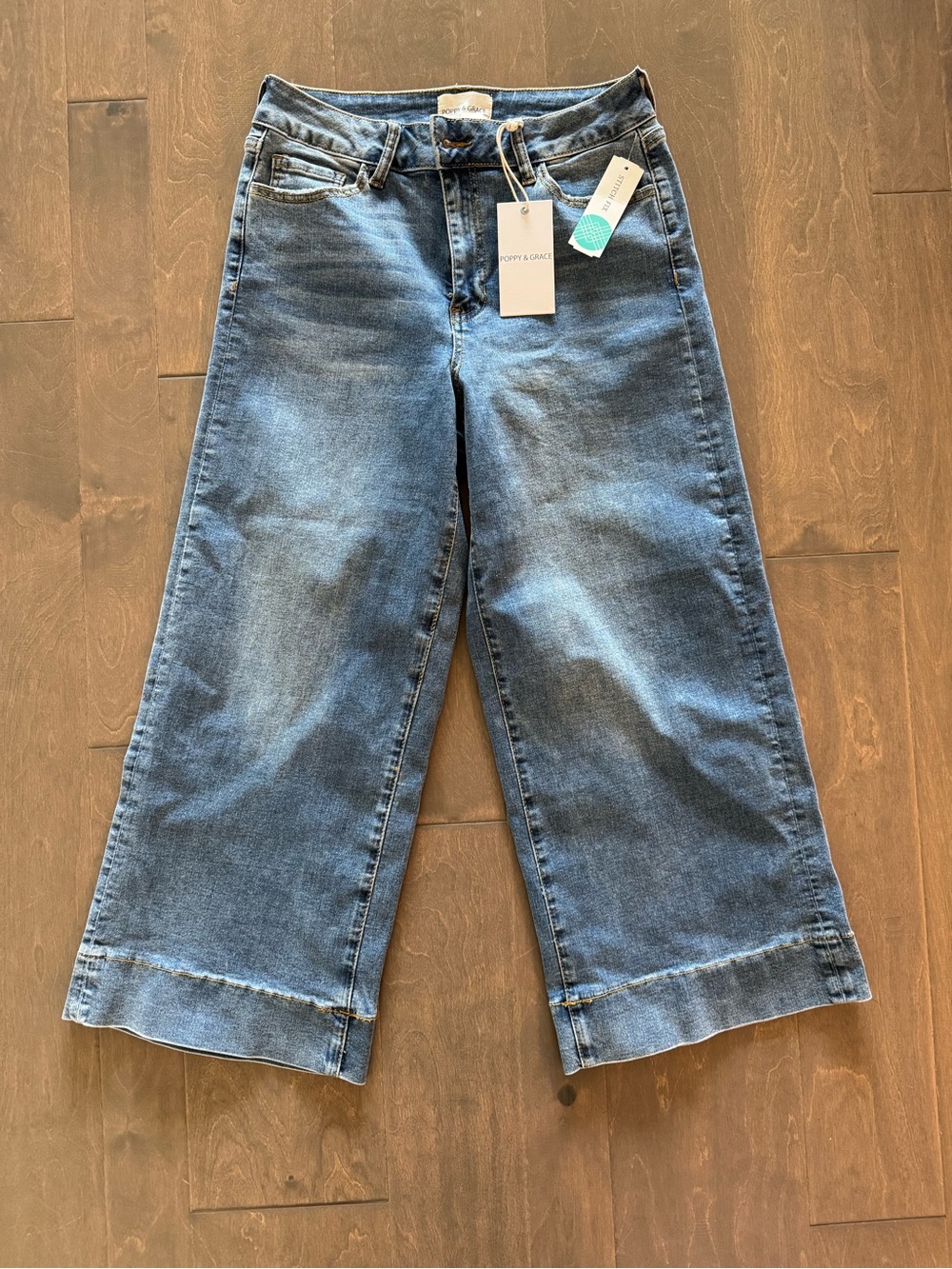 Women’s Poppy and Grace Wide-Leg Blue Denim Jeans